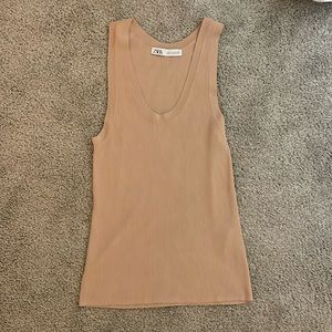 Zara tan tank top